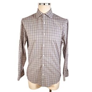 Tommy Hilfiger Slim Fit Gingham Check Dress Shirt Men Size Medium Purple White